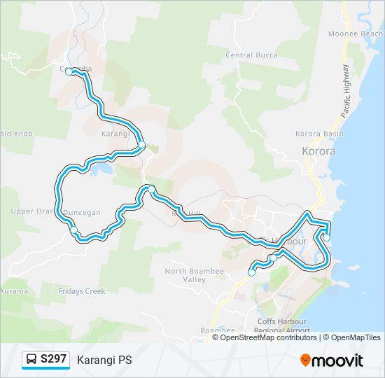 Mapa de S297 de autobús