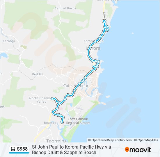 S938 bus Line Map