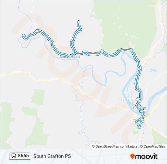 Mapa de S665 de autobús