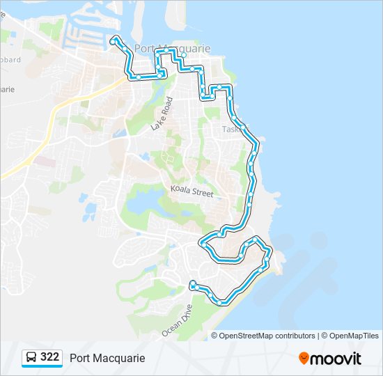 322 Route: Schedules, Stops & Maps - Port Macquarie (Updated)