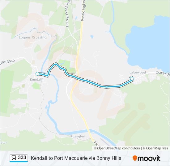 333 bus Line Map