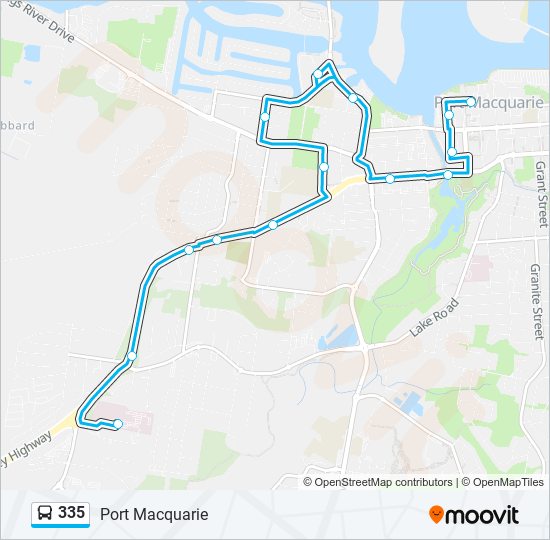 335 bus Line Map