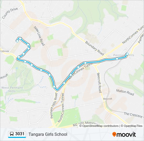 3031 bus Line Map