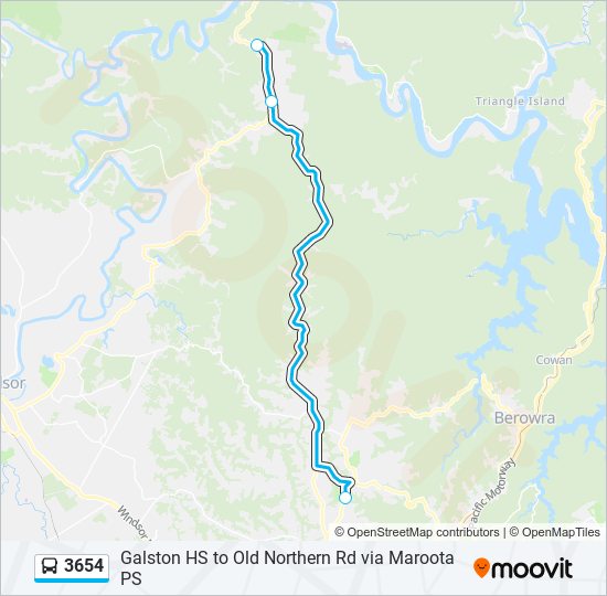 3654 bus Line Map