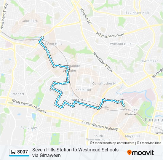 Mapa de 8007 de autobús