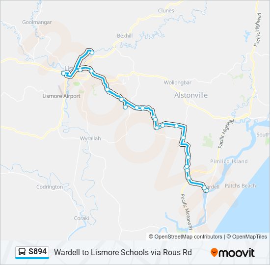 S894 bus Line Map