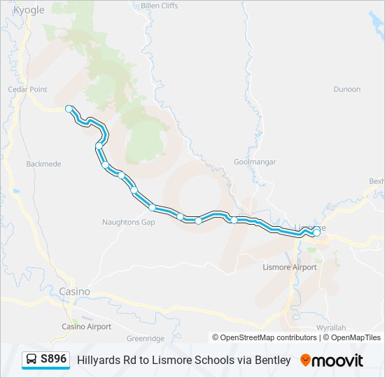 S896 bus Line Map