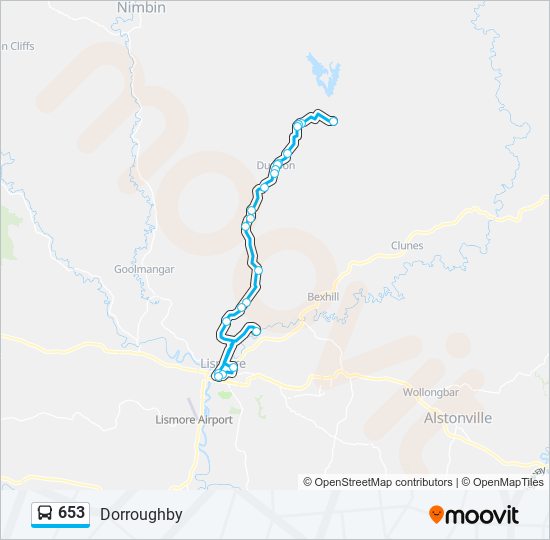 653 bus Line Map