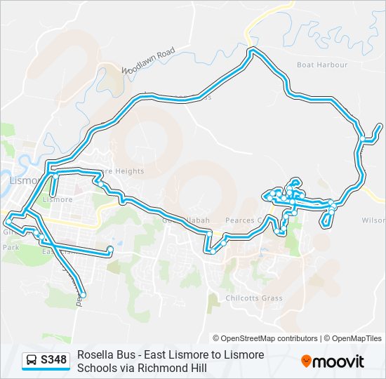 Mapa de S348 de autobús