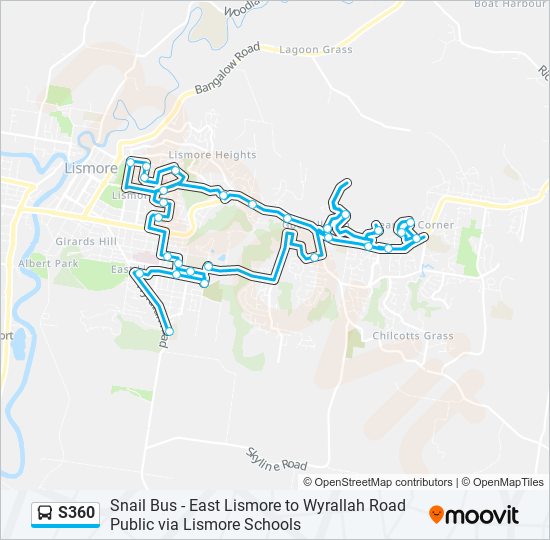 S360 bus Line Map