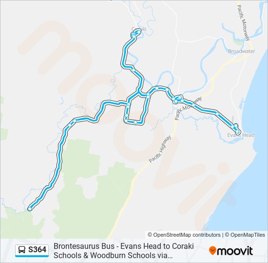 S364 bus Line Map