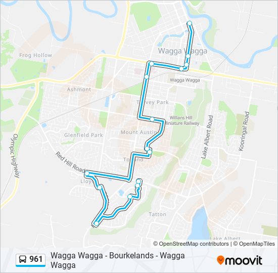 961 Route Schedules, Stops & Maps Bourkelands (Updated)