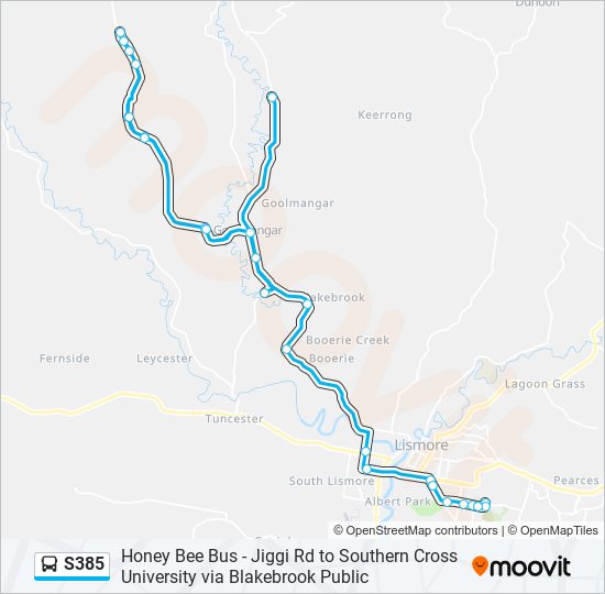 S385 bus Line Map