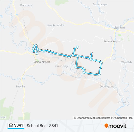 Mapa de S341 de autobús