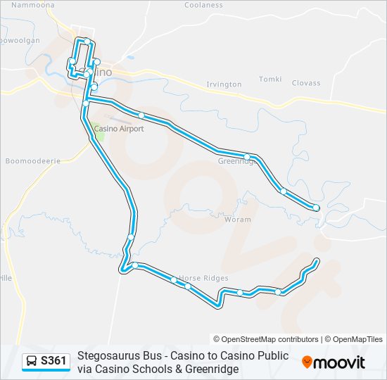 Mapa de S361 de autobús