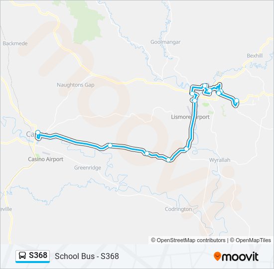 S368 bus Line Map