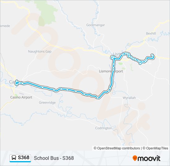 Mapa de S368 de autobús