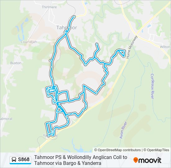 Mapa de S868 de autobús