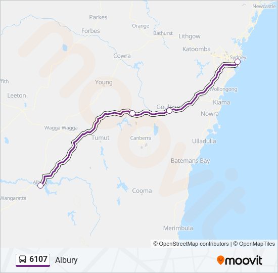 Mapa de 6107 de autobús