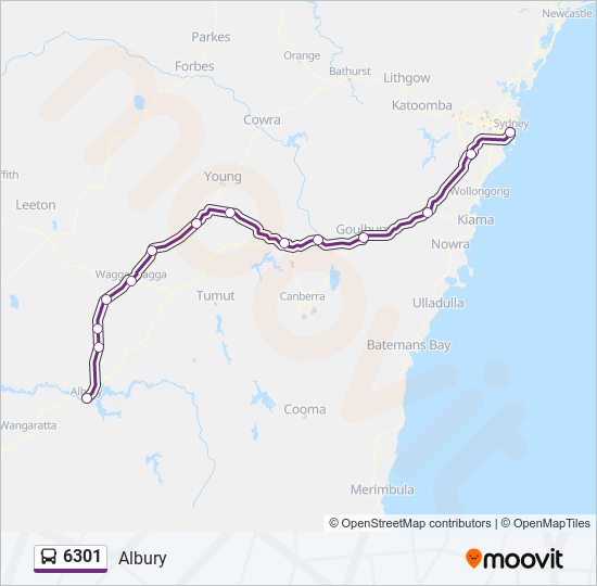 Mapa de 6301 de autobús