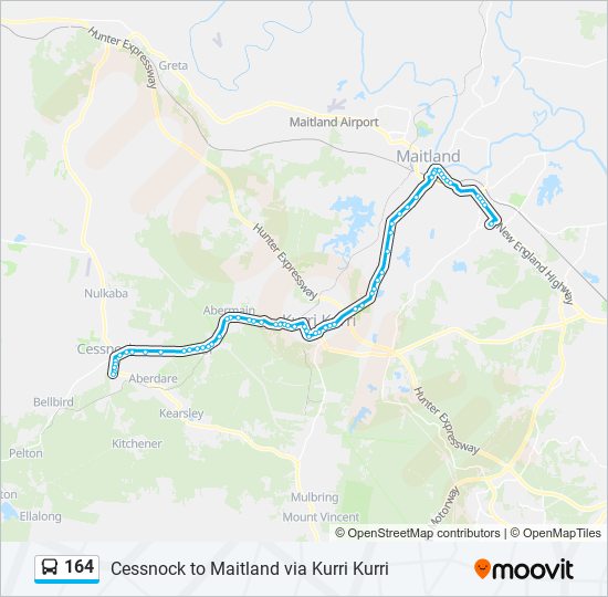 164 Route: Schedules, Stops & Maps - Cessnock (Updated)