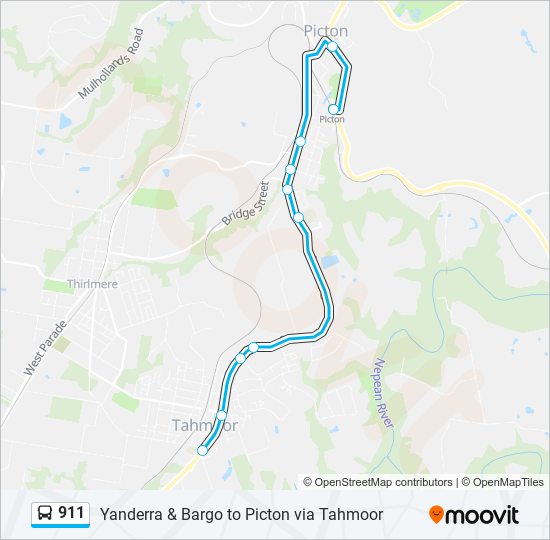 911 bus Line Map