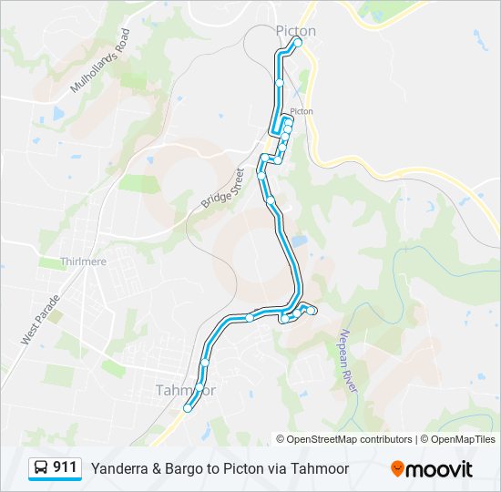 Mapa de 911 de autobús