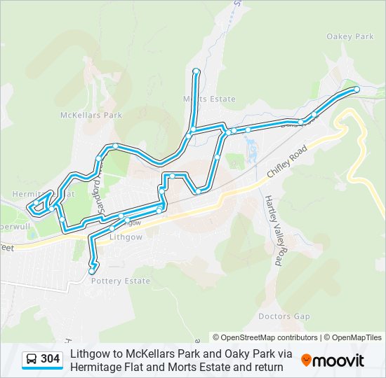 304 bus Line Map