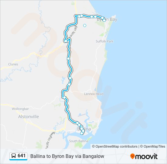 Mapa de 641 de autobús