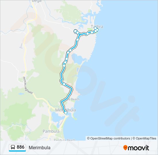 886 bus Line Map