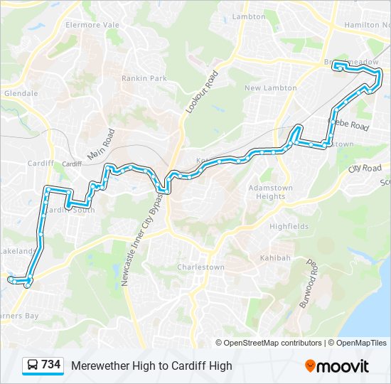 734 Route: Schedules, Stops & Maps - Lakelands (Updated)