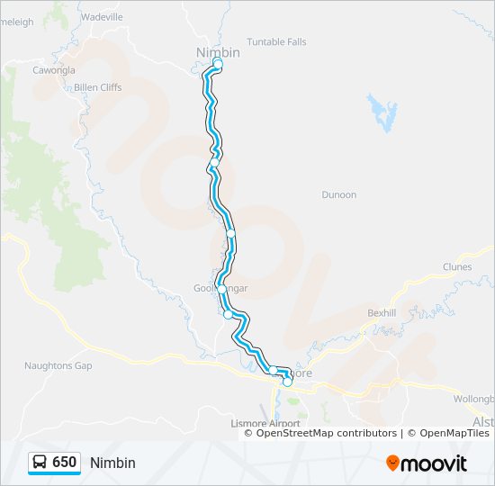 Mapa de 650 de autobús