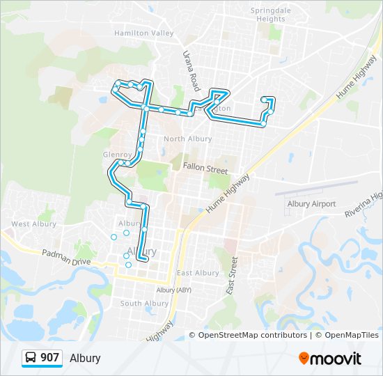 Mapa de 907 de autobús