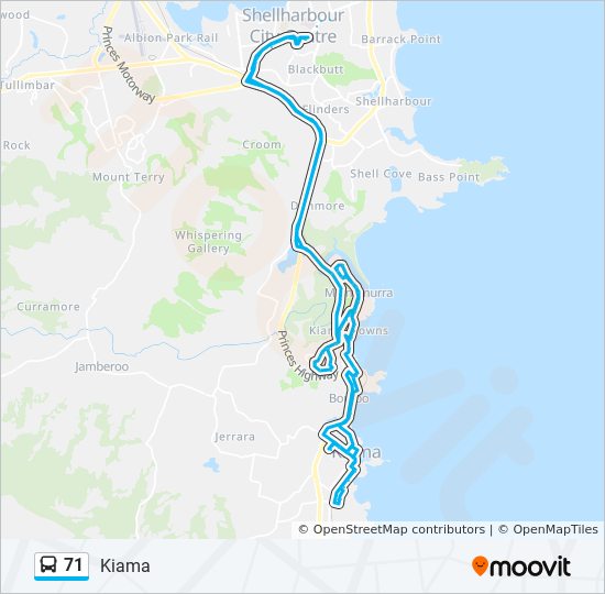 Mapa de 71 de autobús