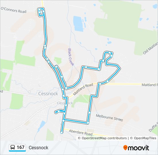 Bus 167 Route Map 167 Route: Schedules, Stops & Maps - Cessnock (Updated)