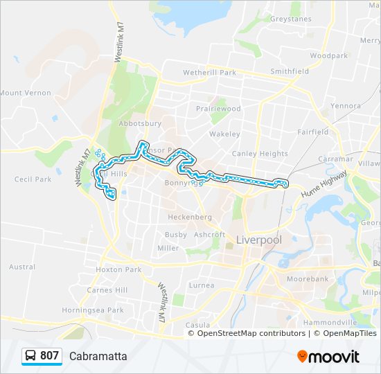 Bus 807 Route Map 807 Route: Schedules, Stops & Maps - Cabramatta (Updated)