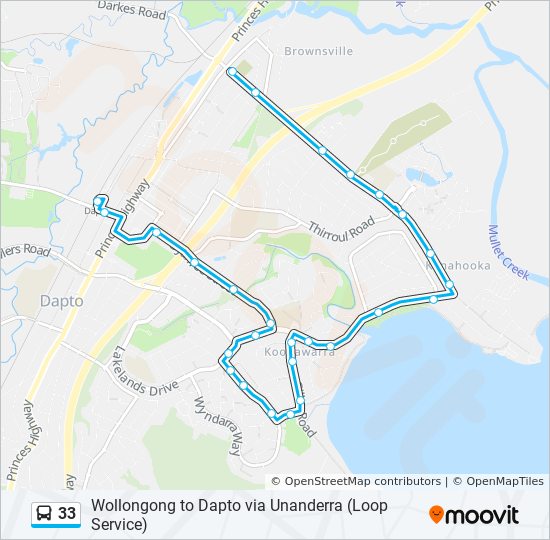 33 bus Line Map