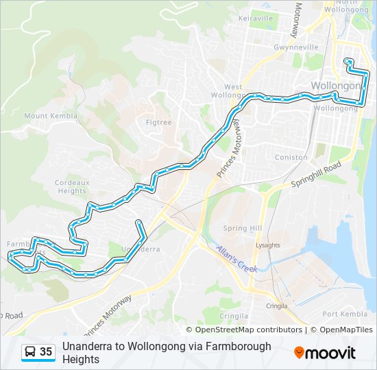 Mapa de 35 de autobús