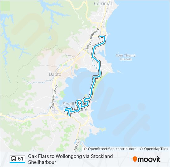 Mapa de 51 de autobús