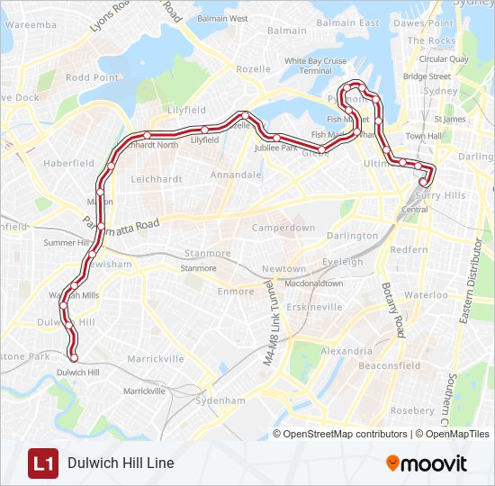 L1 light rail Line Map