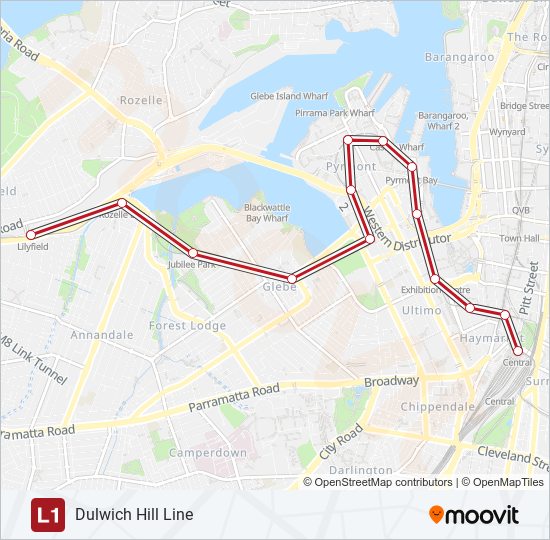 l1 Route: Schedules, Stops & Maps - Lilyfield (Updated)