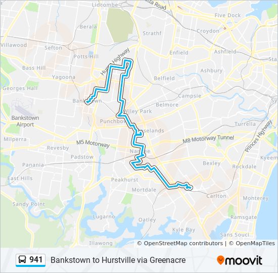 Bus 941 Route Map 941 Route: Schedules, Stops & Maps - Bankstown Interchange (Updated)