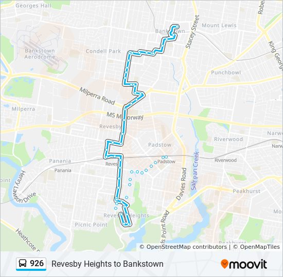 Bus 926 Route Map 926 Route: Schedules, Stops & Maps - Bankstown Central Shopping Centre  (Updated)