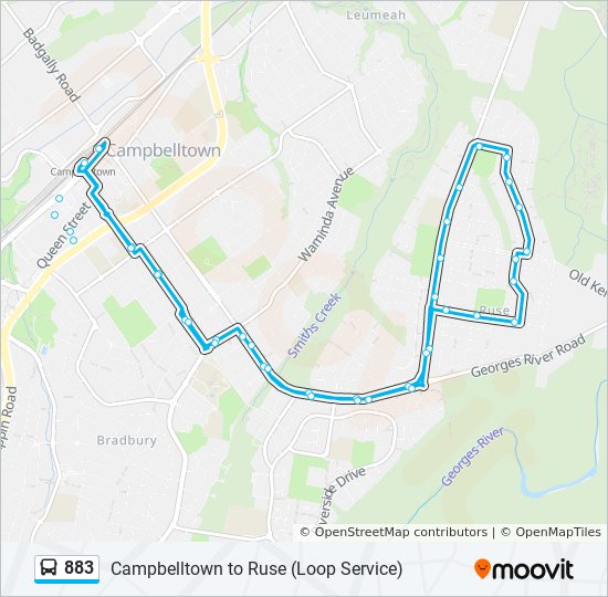 Bus 883 Route Map 883 Route: Schedules, Stops & Maps - Campbelltown Station (Updated)