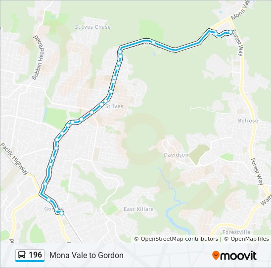 Bus 196 Route Map 196 Route: Schedules, Stops & Maps - Austlink (Updated)