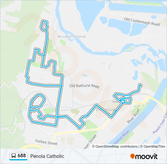 688 bus Line Map