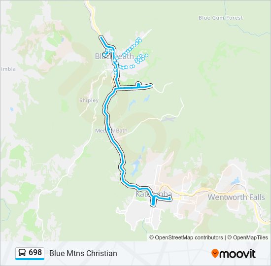 698 bus Line Map