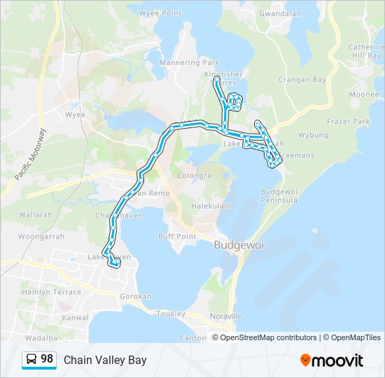 98 bus Line Map
