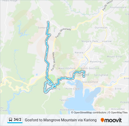 Mapa de 34/2 de autobús