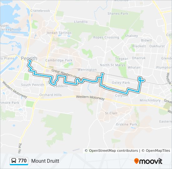 770 Bus Route Map 770 Route: Schedules, Stops & Maps - Mount Druitt (Updated)